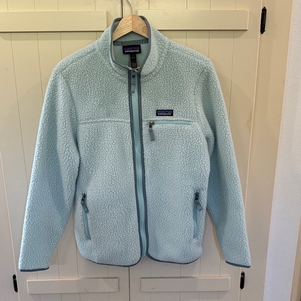 Patagonia Thin Ice (light green-blue) Retro Pile Fleece Jacket small women’s